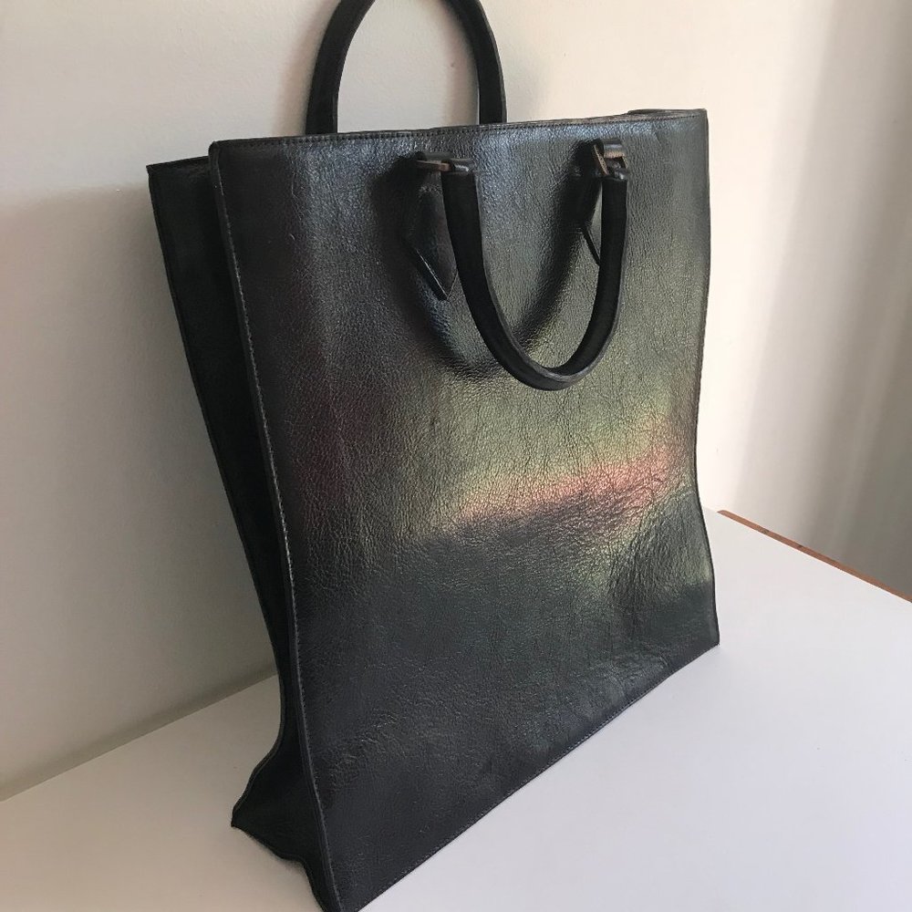 Bill Wall Leather, black leather carry all